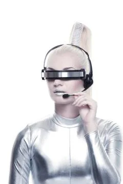 Beautiful cyber operator .... Stock Photos