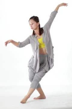 A beautiful dancer isolate on white. Stock Photos