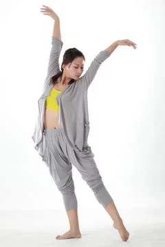 A beautiful dancer isolate on white. Stock Photos