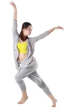 A beautiful dancer isolate on white. Stock Photos