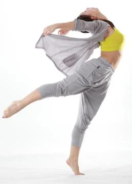 A beautiful dancer isolate on white. Stock Photos