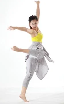 A beautiful dancer isolate on white. Stock Photos