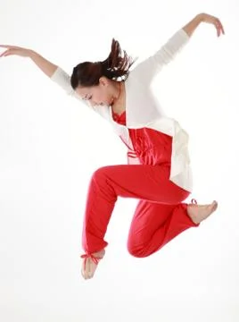 A beautiful dancer isolate on white. Stock Photos