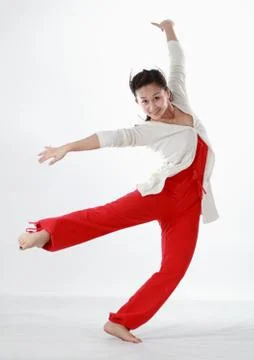 A beautiful dancer isolate on white. Stock Photos