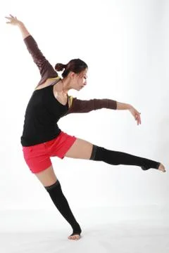 A beautiful dancer isolate on white. Stock Photos