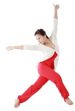 A beautiful dancer isolate on white. Stock Photos