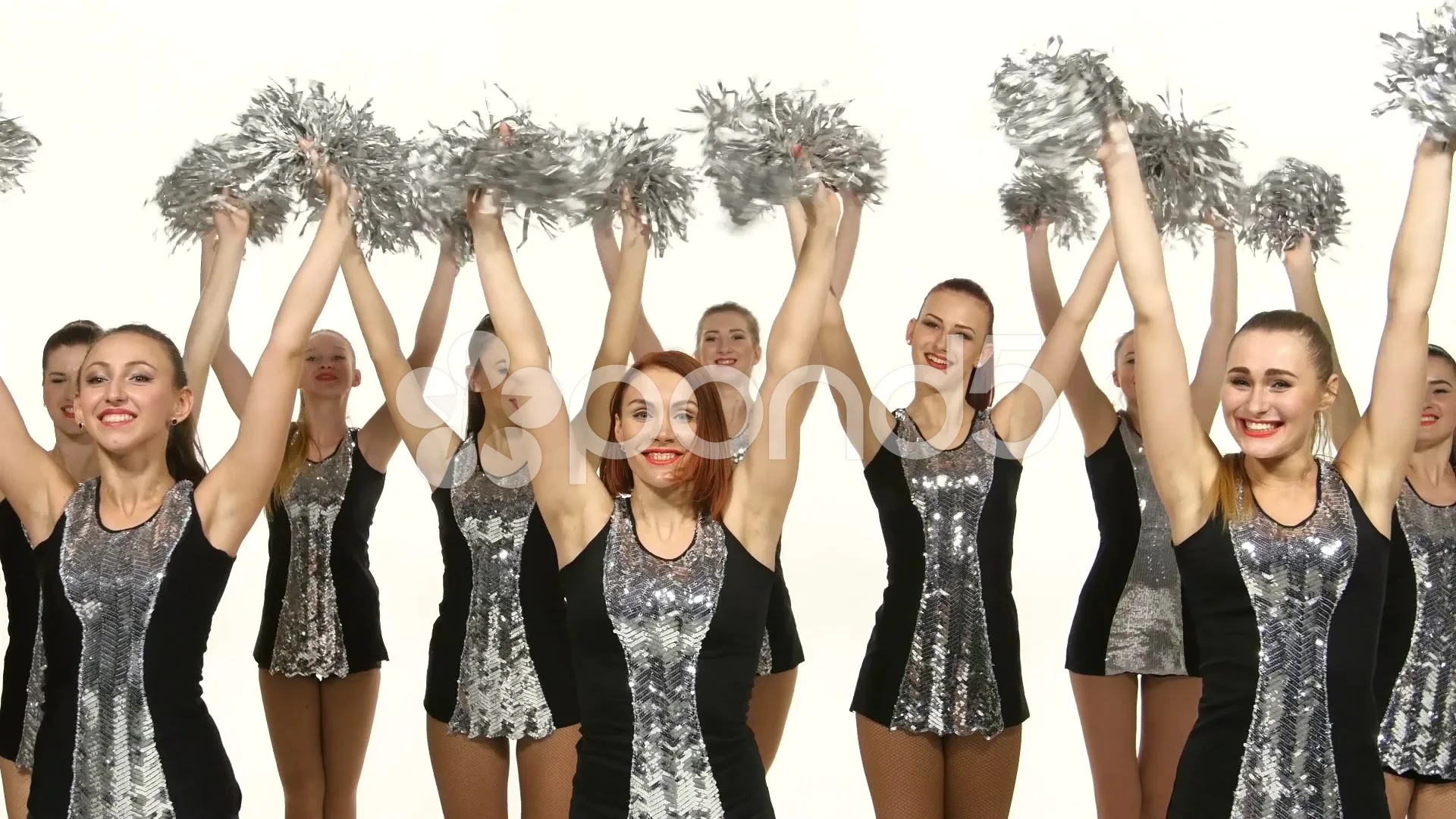 Beautiful dancing girls: cheerleading, p, Stock Video