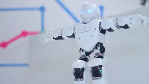 Beautiful dancing robot Stock Footage 81784746