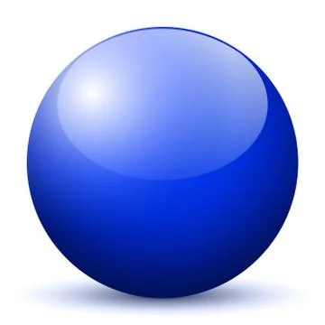 Beautiful Dark Blue 3D Vector Sphere with Smooth Shadow Stock Illustration