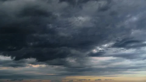 Beautiful dark dramatic sky with stormy clouds time lapse Stock Footage