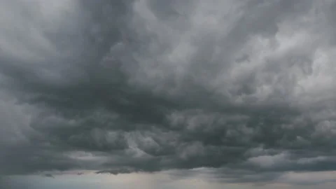 Beautiful dark dramatic sky with stormy clouds before rain or snow. Thunderstorm Stock Footage 217356118