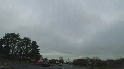 Beautiful Dark Grey Rain Clouds over England During Drive Video stock 322744140