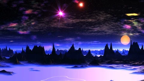 Beautiful Dawn on Alien Planet 스톡 동영상 86890981