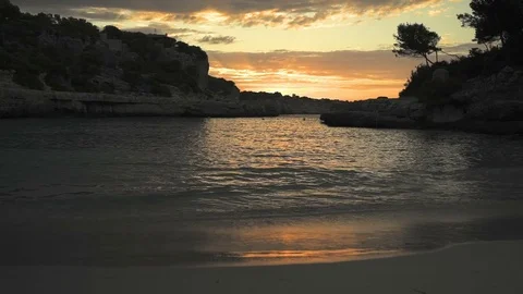 Beautiful dawn at an empty remote beach Video stock 81215437