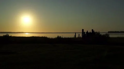 Beautiful dawn overlooking a pier Stock Footage 53789785