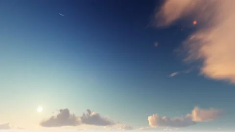Beautiful Dawn, starry sky Video stock 141121475
