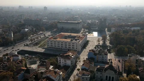 Beautiful day hyperlapse over the Post of Plovdiv, Bulgaria Stock Footage
