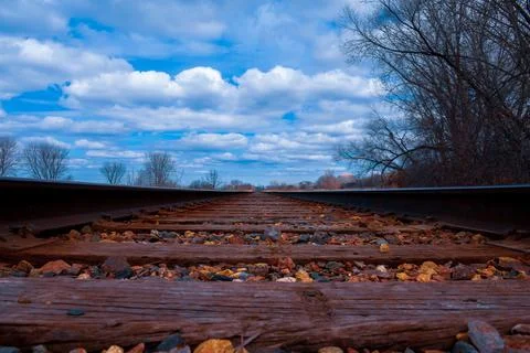 Beautiful Day for a Train Stock Photos