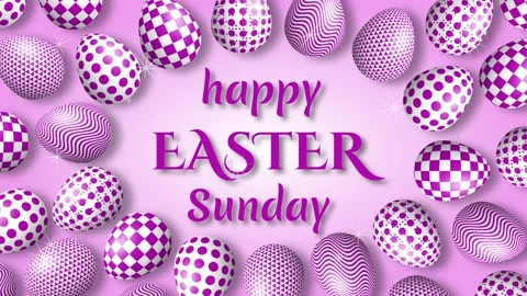 Beautiful decorated Easter eggs and Easter greetings animation Stock Footage 235552400