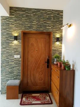 Beautiful decoration in front of the door of a flat Stock Photos