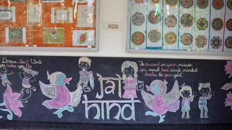 Beautiful Decorative Elements. School Art of Mordern value based Education model Stock Photos