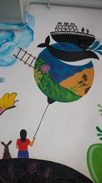 Beautiful Decorative Elements. School Art of Mordern value based Education model Stock Photos
