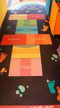 Beautiful Decorative Elements. School Art of Mordern value based Education model Stock Photos