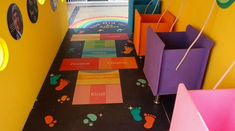 Beautiful Decorative Elements. School Art of Mordern value based Education model Stock Photos