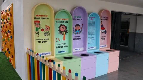 Beautiful Decorative Elements. School Art of Mordern value based Education model Stock Photos