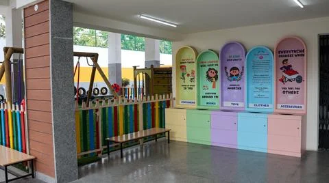 Beautiful Decorative Elements. School Art of Mordern value based Education model Stock Photos