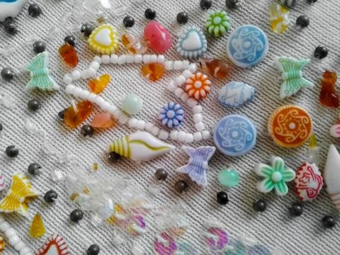 Beautiful decorative pattern on fabric Stock Photos