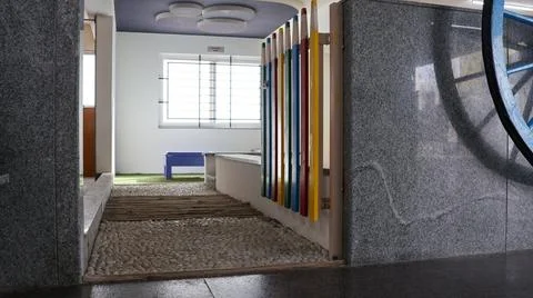 Beautiful Decorative Play Elements in School. Kids Play Room. Stock Photos
