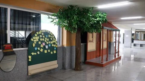 Beautiful Decorative Play Elements in School. Kids Play Room. Indian School. Foto stock