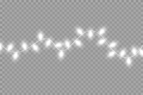 Beautiful Decorative White String Lights Perfect for Enhancing Any Festive Stock Illustration