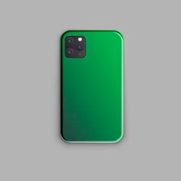 Beautiful deep green gradient print smartphone case design. Mock up smartphon Stock Illustration