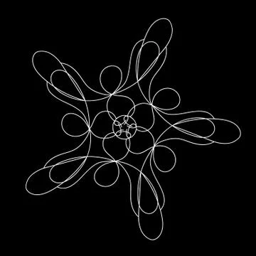 Beautiful delicate line vector flower Stock Illustration