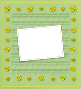 Beautiful delicate postcard with pattern of yellow buttercup flowers for holi Stock Photos