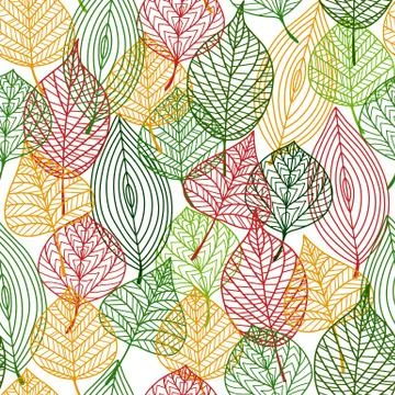 Beautiful delicate stylized leaf seamless pattern 스톡 일러스트
