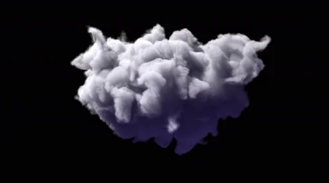 Beautiful dense rain cloud isolated on black background, with alpha channel Stock Footage 50944998