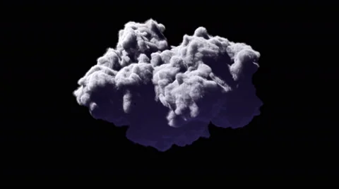 Beautiful dense rain cloud isolated on black background, with alpha channel Stock Footage 51033496