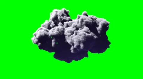 Beautiful dense rain cloud isolated on greenscreen, with alpha channel Stock Footage 51033504
