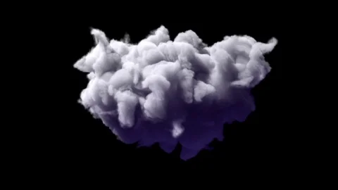 Beautiful dense rain cloud isolated on black background Stock Footage 71640178