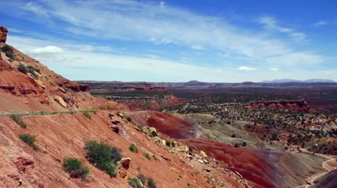 Beautiful Desert Landscape Panning Shot Stock Footage