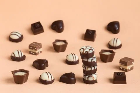 Beautiful design chocolates in nice box Stock Photos