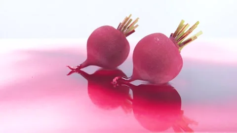 A beautiful dessert in the form of beet. Stock Footage 141561882