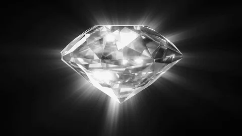 Beautiful Diamond Close-Up with Matte in Looped animation Stock Footage 79733338
