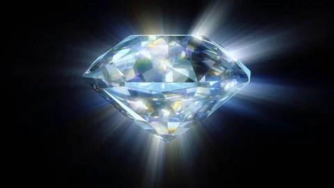 Beautiful Diamond Close-Up with Matte in Looped animation Stock Footage 79733349