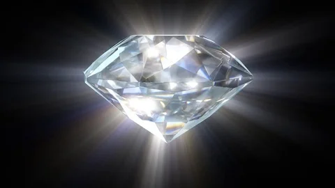 Beautiful Diamond Close-Up with Matte in Looped animation Stock Footage 79733354