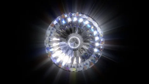 Beautiful Diamond Close-Up top view with Matte in Looped animation Stock Footage 79916173