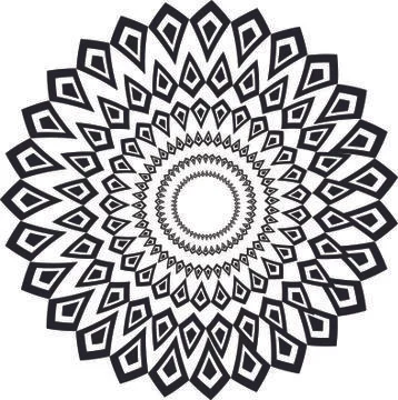 Beautiful Diamond pattern circle illustrator in black color Stock Illustration